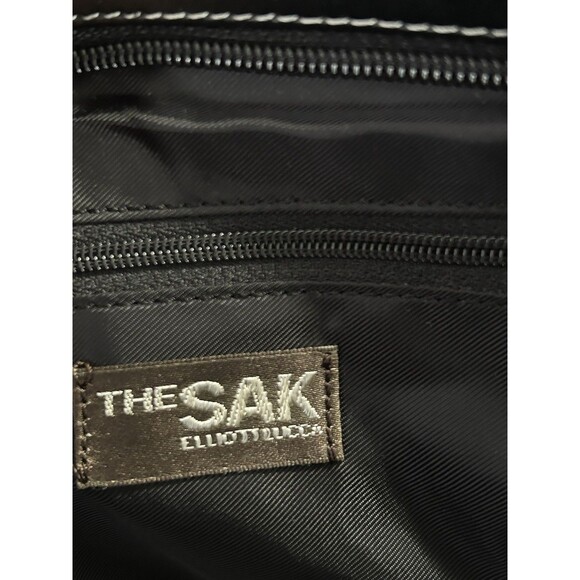 The‎ Sak Elliott Luca Crochet Bag Double Leather Handles NWOT Black - Picture 7 of 7